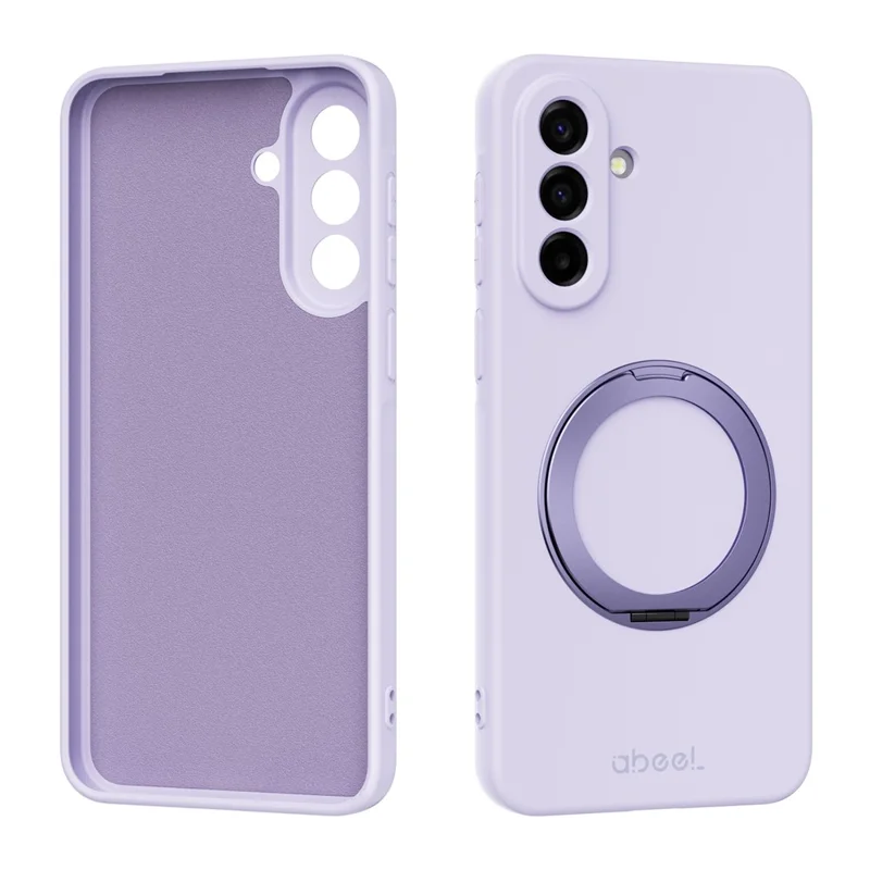 ABEEL For Samsung Galaxy A36 5G Magnetic Case Kickstand Skin Touch Liquid Silicone Phone Cover - Purple