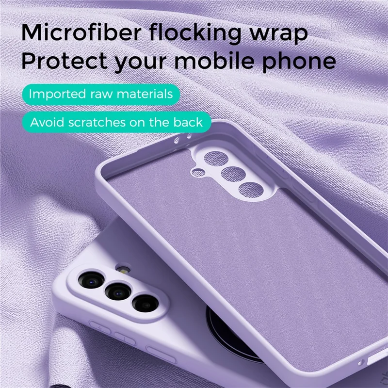 ABEEL For Samsung Galaxy A36 5G Magnetic Case Kickstand Skin Touch Liquid Silicone Phone Cover - Purple