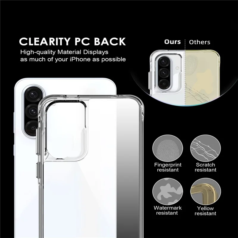 For Samsung Galaxy A36 5G Case PC + TPU Dropproof Transparent Phone Cover - Transparent