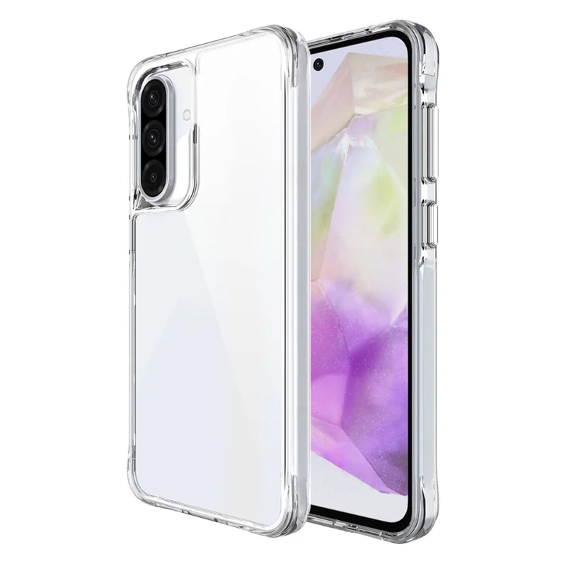 For Samsung Galaxy A56 5G Case PC + TPU Dropproof Transparent Phone Cover - Transparent
