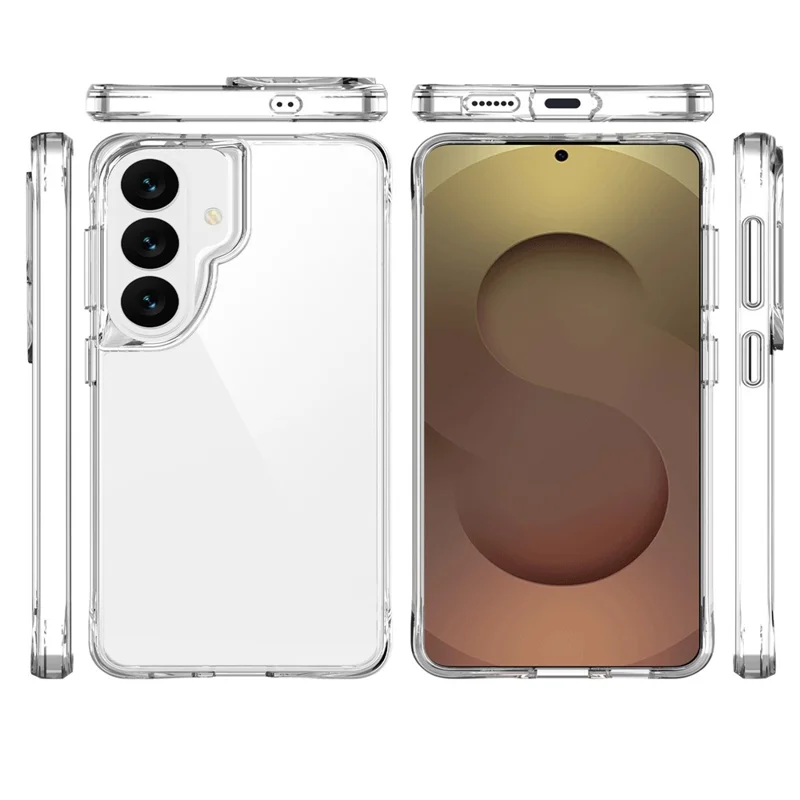 For Samsung Galaxy S26+ Case PC + TPU Dropproof Transparent Phone Cover - Transparent