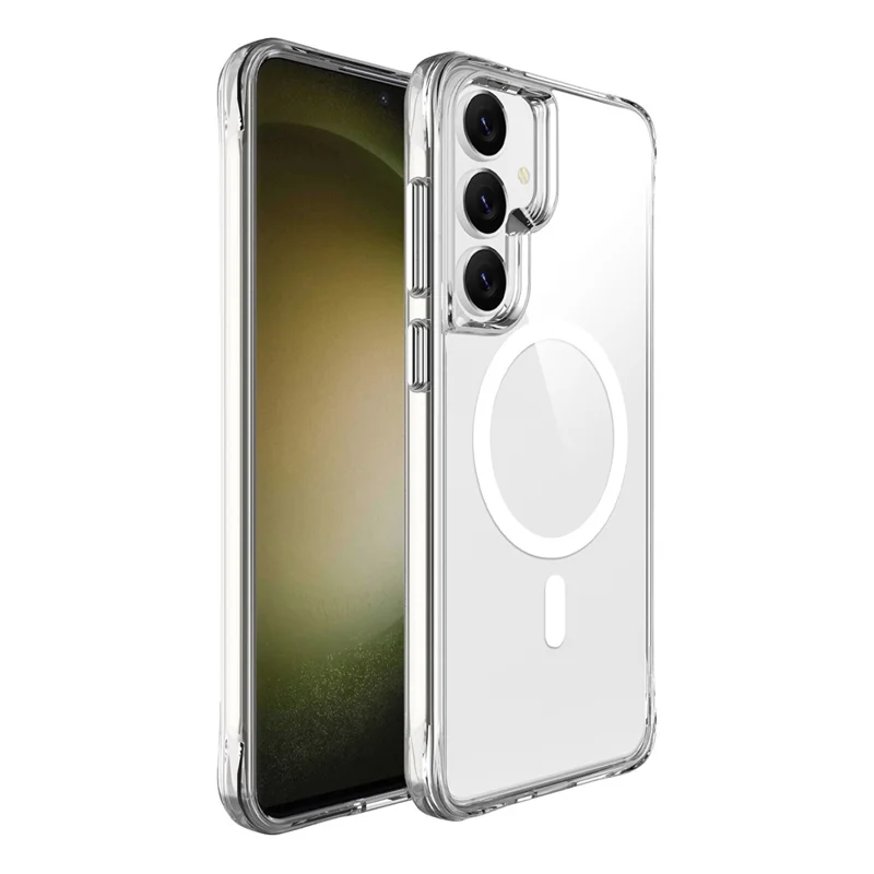 For Samsung Galaxy S25 FE Magnetic Case TPU + PC Clear Phone Cover - Transparent