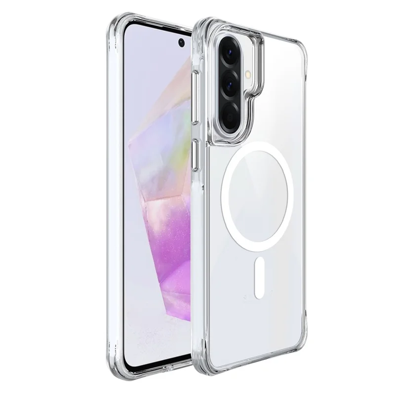 For Samsung Galaxy A57 5G Magnetic Case TPU + PC Clear Phone Cover - Transparent