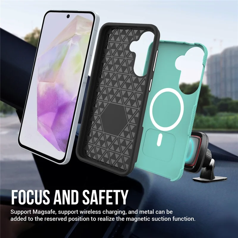 Magnetic Case For Samsung Galaxy A07 4G  /  A06 4G  /  A06 5G Shockproof TPU + PC Phone Cover - Mint Green