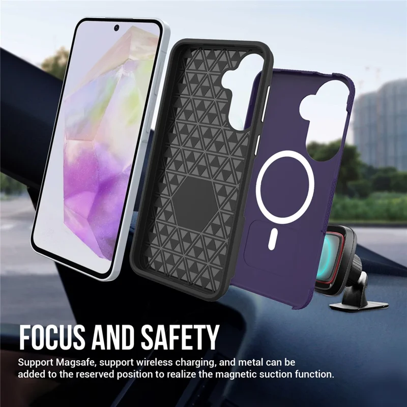 Magnetic Case For Samsung Galaxy A37 5G  /  A36 5G  /  A56 5G Shockproof TPU + PC Phone Cover - Purple