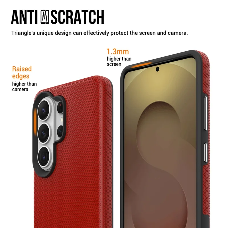 For Samsung Galaxy S25 Ultra Magnetic Case Shockproof TPU + PC Phone Cover - Red