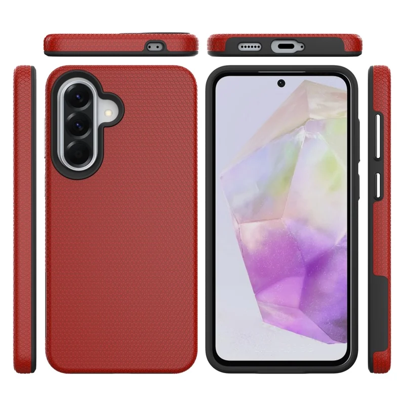 Étui magnétique pour Samsung Galaxy A57 5G, coque de protection antichoc en TPU + PC - Rouge