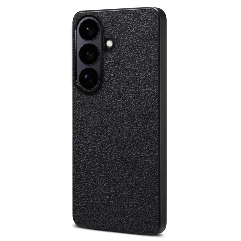 Für Samsung Galaxy S26 / S26 Pro Hülle Kalbleder-Optik Leder + PC + TPU Handyhülle - Schwarz