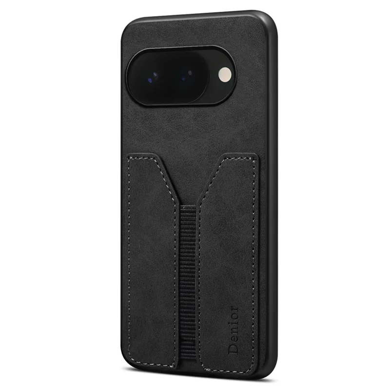 DENIOR Für Google Pixel 10a Tasche Mit Elastischem Kartenfach PU-Leder + TPU + PC-Handyhülle - Schwarz