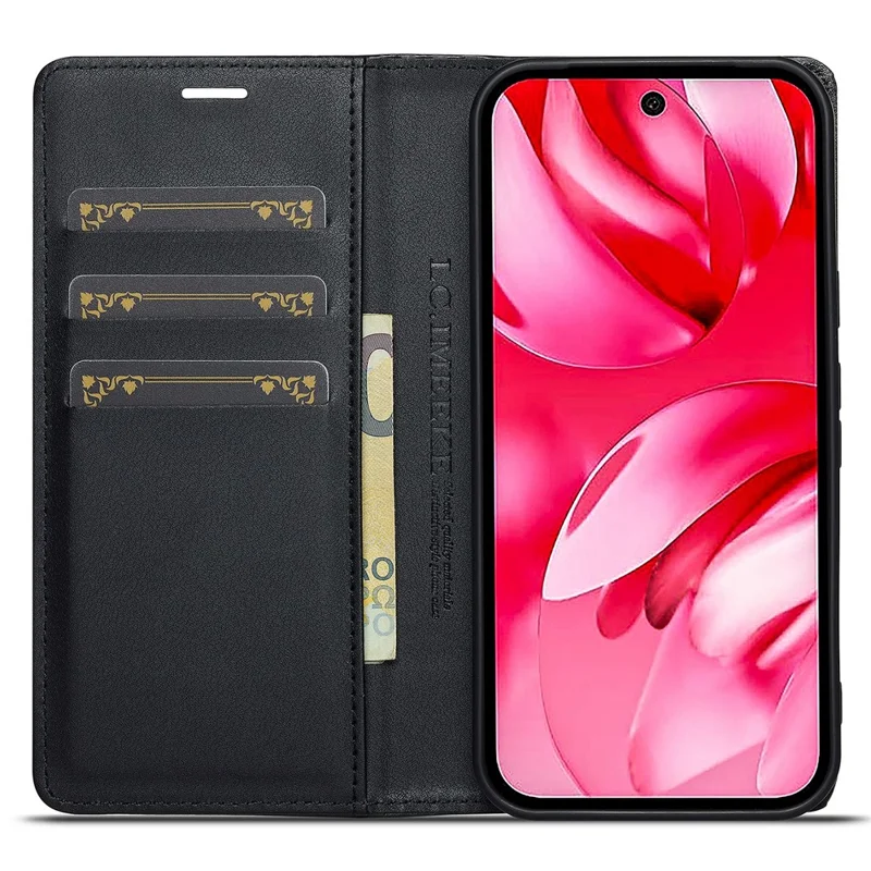 LC.IMEEKE لجهاز جوجل بيكسل 10a غطاء جلد بتصميم ألياف كربونية - خطوط أفقية