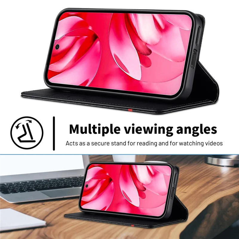 LC.IMEEKE لجهاز جوجل بيكسل 10a غطاء جلد بتصميم ألياف كربونية - خطوط أفقية