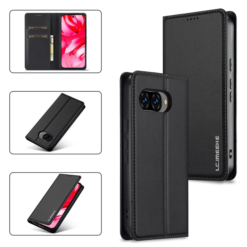 LC.IMEEKE L1 Serie für Google Pixel 10a Hülle PU-Leder Brieftasche Ständer Schutzhülle - Schwarz