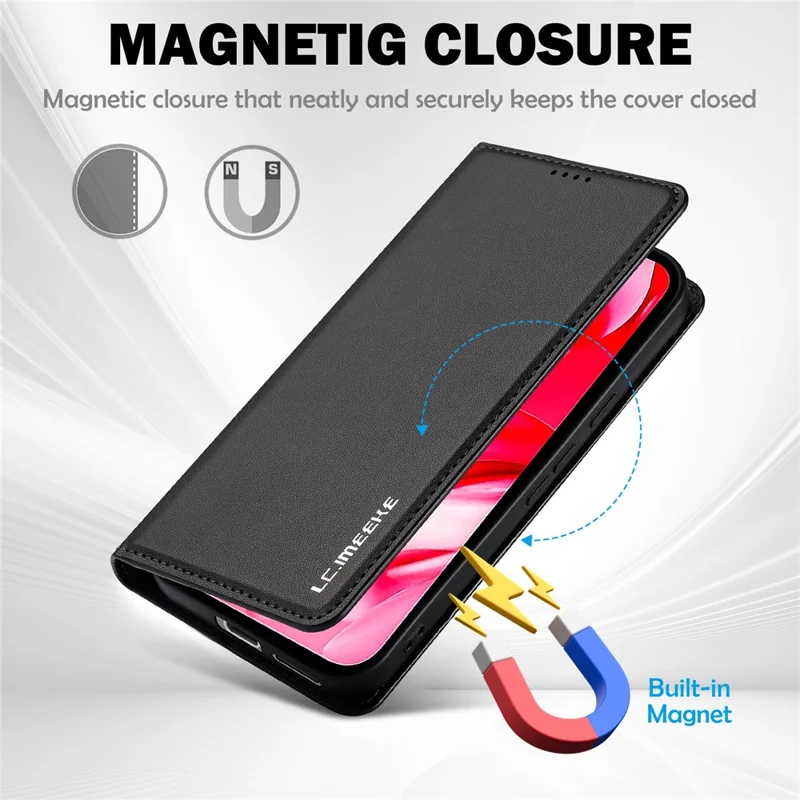 LC.IMEEKE L1 Serie für Google Pixel 10a Hülle PU-Leder Brieftasche Ständer Schutzhülle - Schwarz