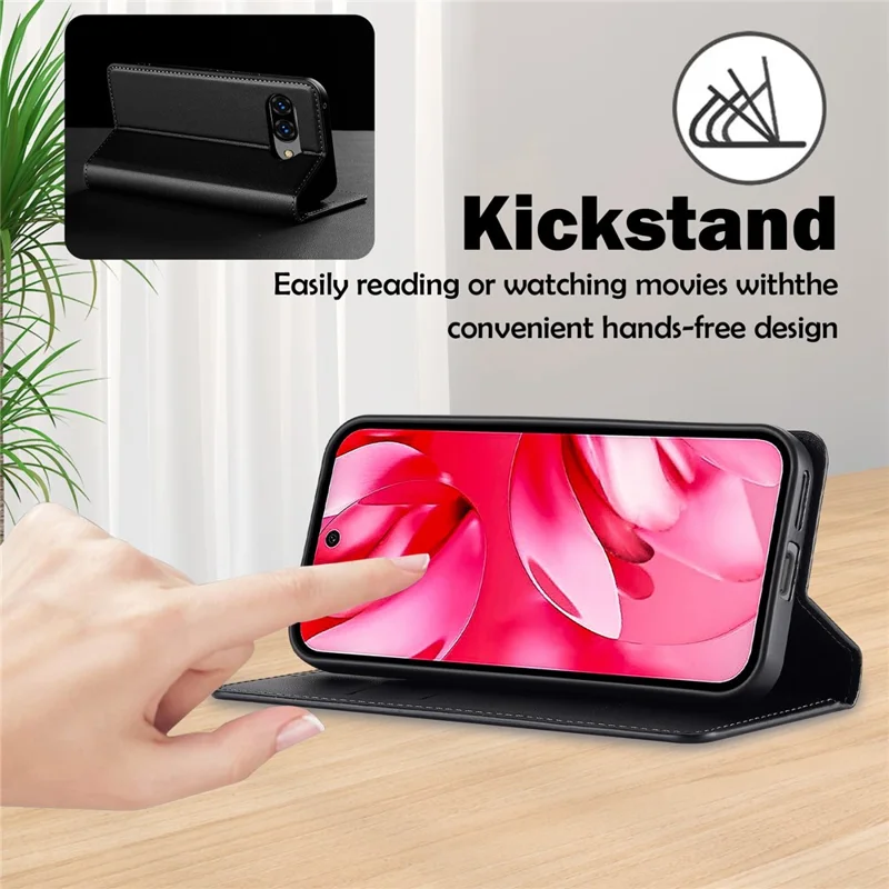 LC.IMEEKE L1 Serie für Google Pixel 10a Hülle PU-Leder Brieftasche Ständer Schutzhülle - Schwarz