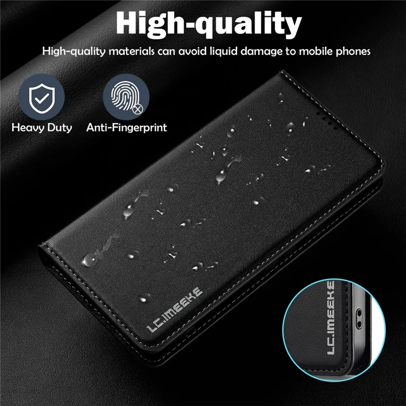 LC.IMEEKE L1 Serie für Google Pixel 10a Hülle PU-Leder Brieftasche Ständer Schutzhülle - Schwarz