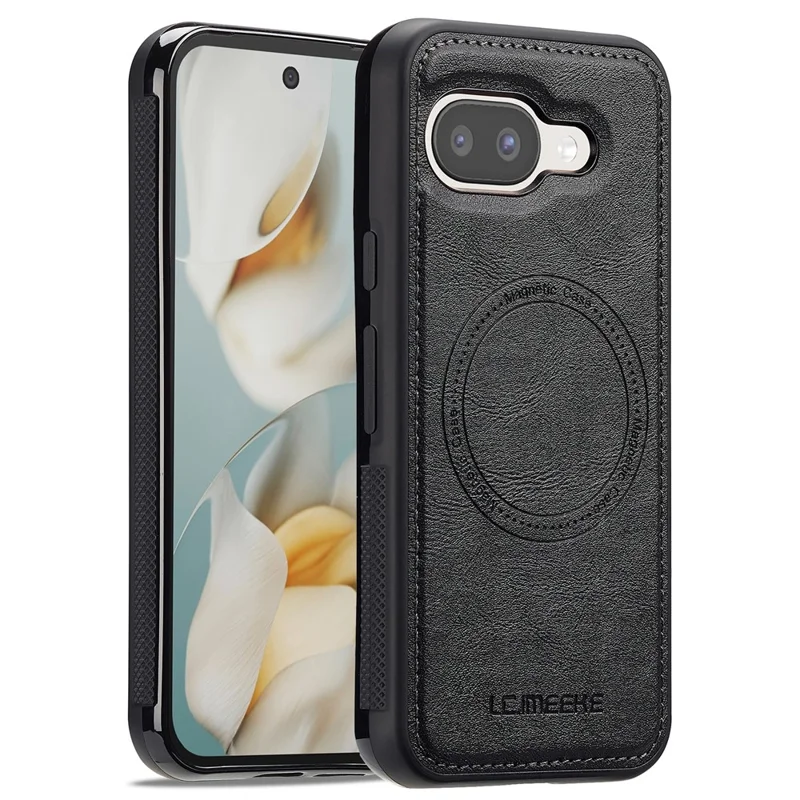LC.IMEEKE Voor Google Pixel 10a Magnetisch Hoesje Leder + TPU Achterkant - Zwart