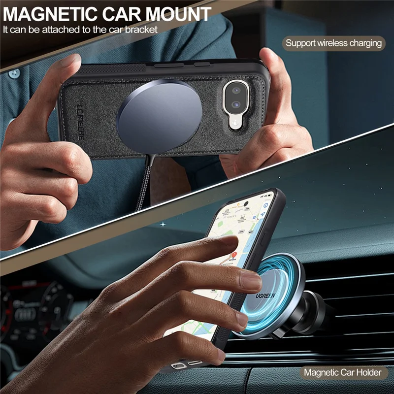 LC.IMEEKE Voor Google Pixel 10a Magnetisch Hoesje Leder + TPU Achterkant - Zwart