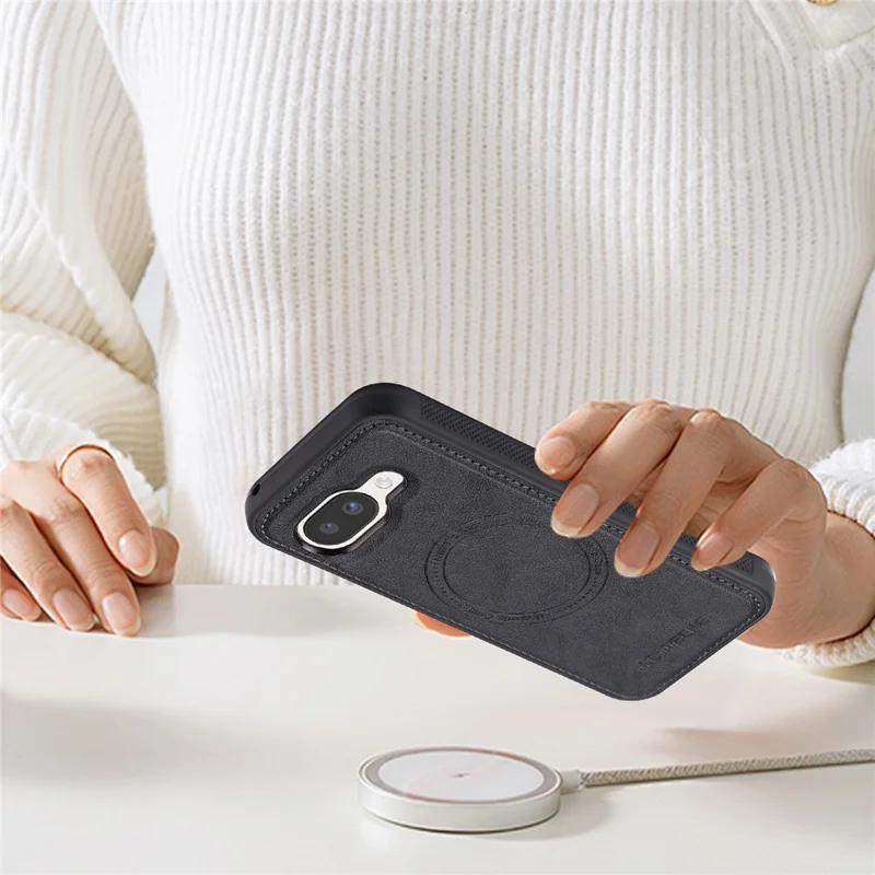 LC.IMEEKE Voor Google Pixel 10a Magnetisch Hoesje Leder + TPU Achterkant - Zwart