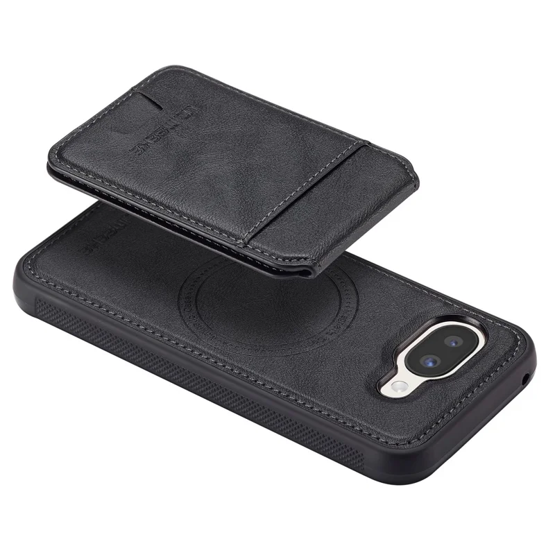 LC.IMEEKE L3 voor Google Pixel 10a Magnetische Hoesje Afneembare Kaarthouder Leren TPU Mobiele Cover - Zwart