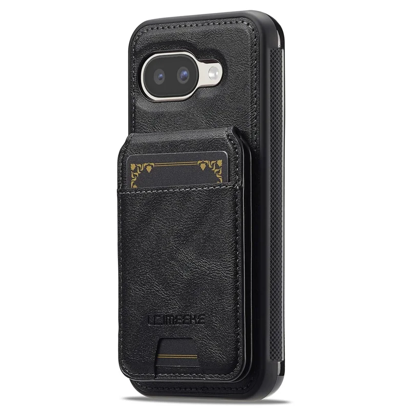 LC.IMEEKE L3 voor Google Pixel 10a Magnetische Hoesje Afneembare Kaarthouder Leren TPU Mobiele Cover - Zwart