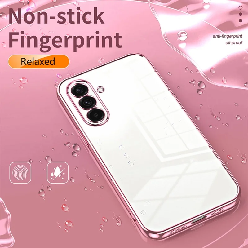 For Samsung Galaxy A37 5G Case Electroplating Frame Soft TPU Phone Cover - Pink