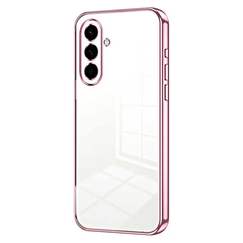 For Samsung Galaxy A57 5G Case Electroplating Frame Soft TPU Phone Cover - Pink