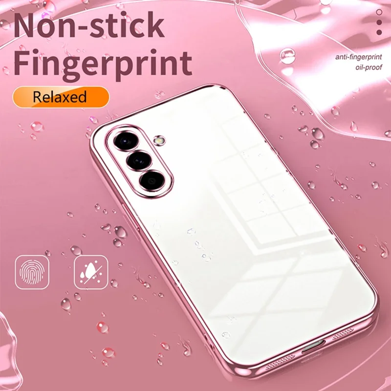 For Samsung Galaxy A57 5G Case Electroplating Frame Soft TPU Phone Cover - Pink