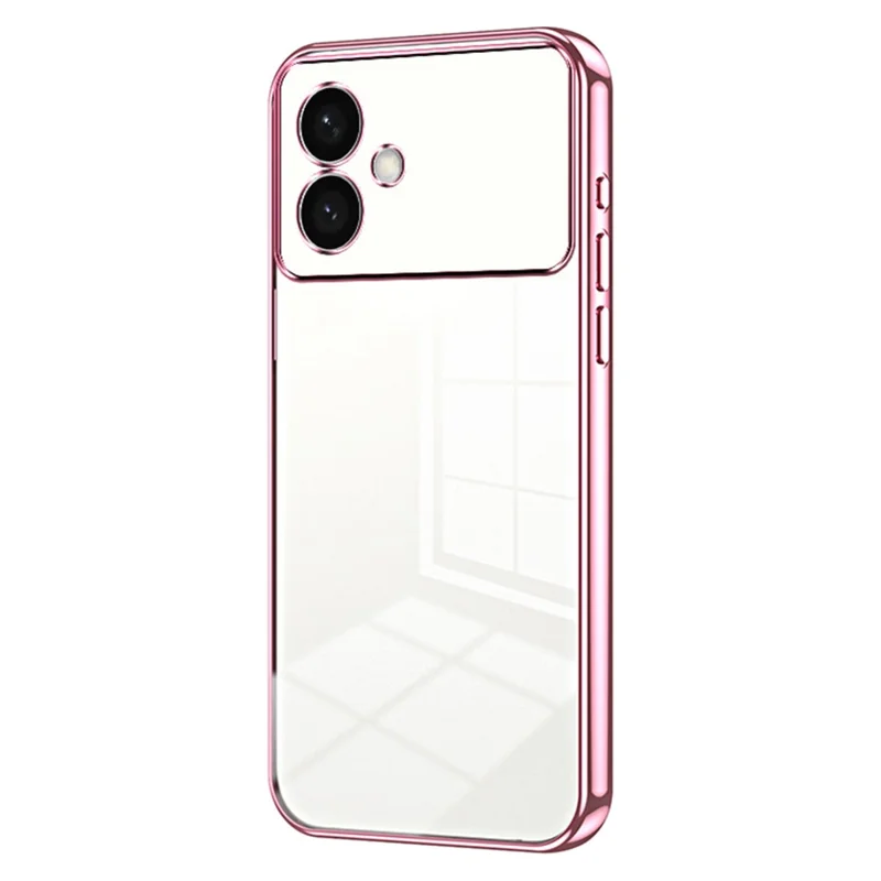 For Samsung Galaxy S26 Edge Case Electroplating Frame Soft TPU Phone Cover - Pink
