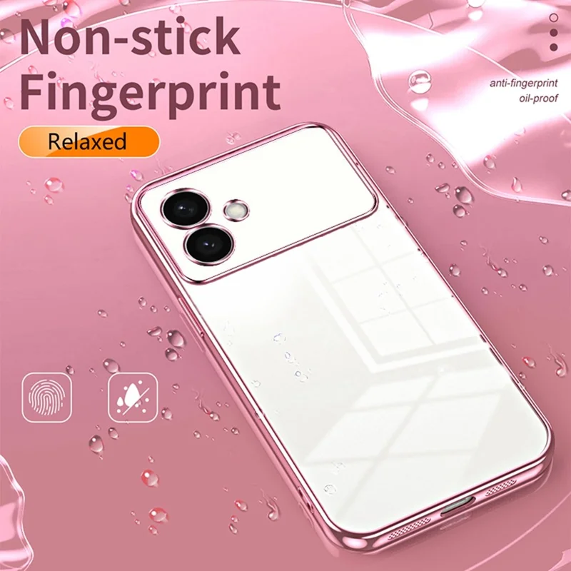 For Samsung Galaxy S26 Edge Case Electroplating Frame Soft TPU Phone Cover - Pink