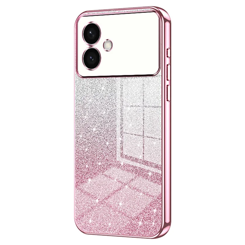 For Samsung Galaxy S26 Edge Case Electroplating Gradient Glitter TPU Phone Cover - Pink