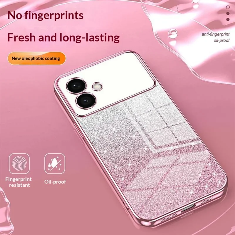 For Samsung Galaxy S26 Edge Case Electroplating Gradient Glitter TPU Phone Cover - Pink