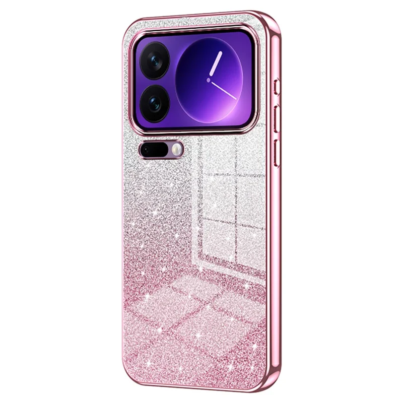 For Xiaomi 17 Pro Case Electroplating Gradient Glitter TPU Phone Cover - Pink