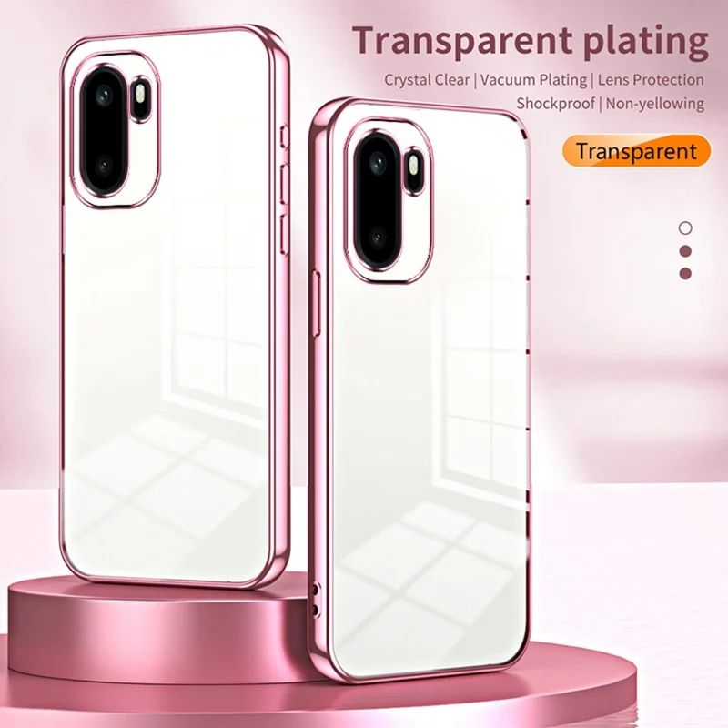 For OnePlus Ace 6 5G Case Electroplating Frame Soft TPU Phone Cover - Pink