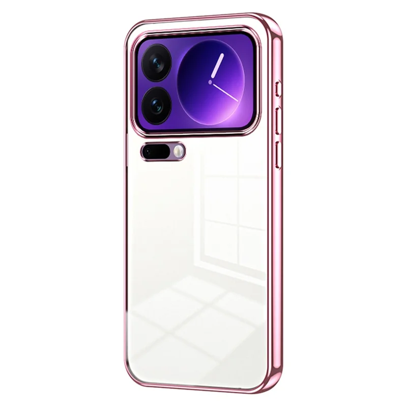 For Xiaomi 17 Pro Case Electroplating Frame Soft TPU Phone Cover - Pink