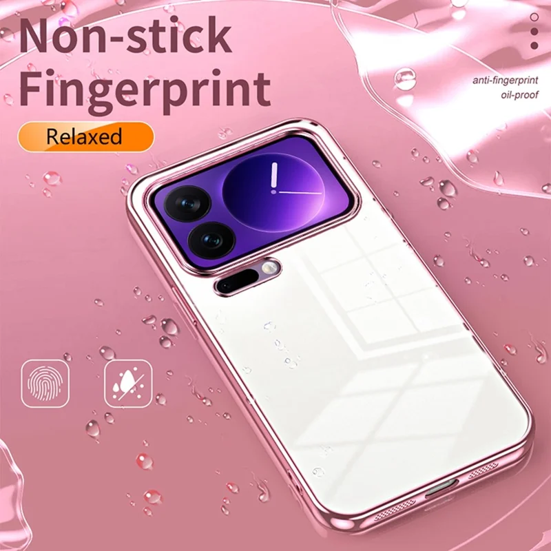 For Xiaomi 17 Pro Case Electroplating Frame Soft TPU Phone Cover - Pink
