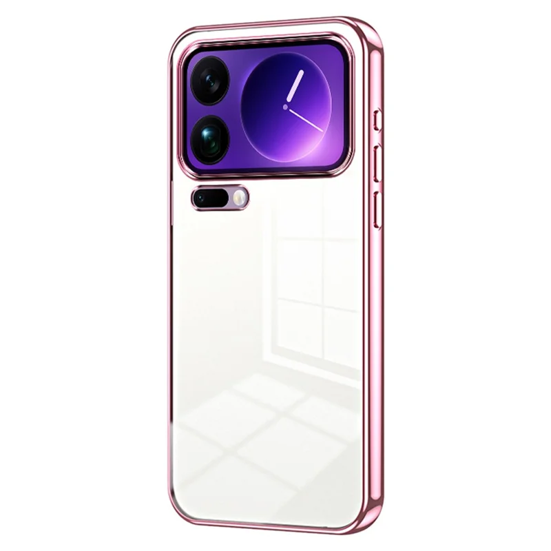 For Xiaomi 17 Pro Max Case Electroplating Frame Soft TPU Phone Cover - Pink