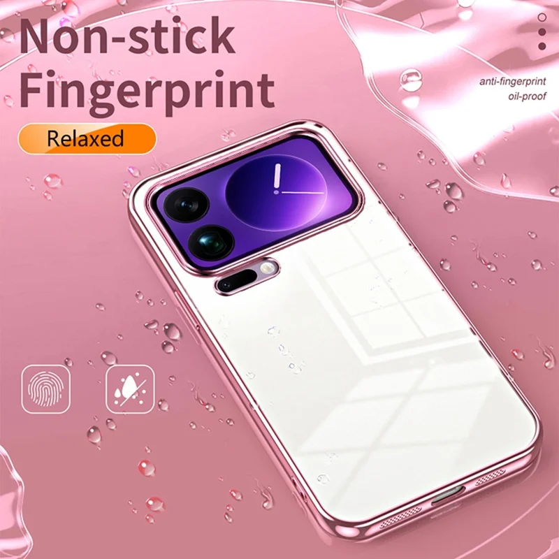 For Xiaomi 17 Pro Max Case Electroplating Frame Soft TPU Phone Cover - Pink