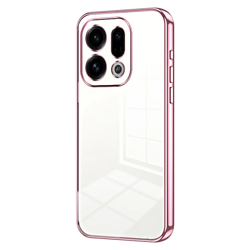 For Oppo Find X9 5G Case Electroplating Frame Soft TPU Phone Cover - Pink