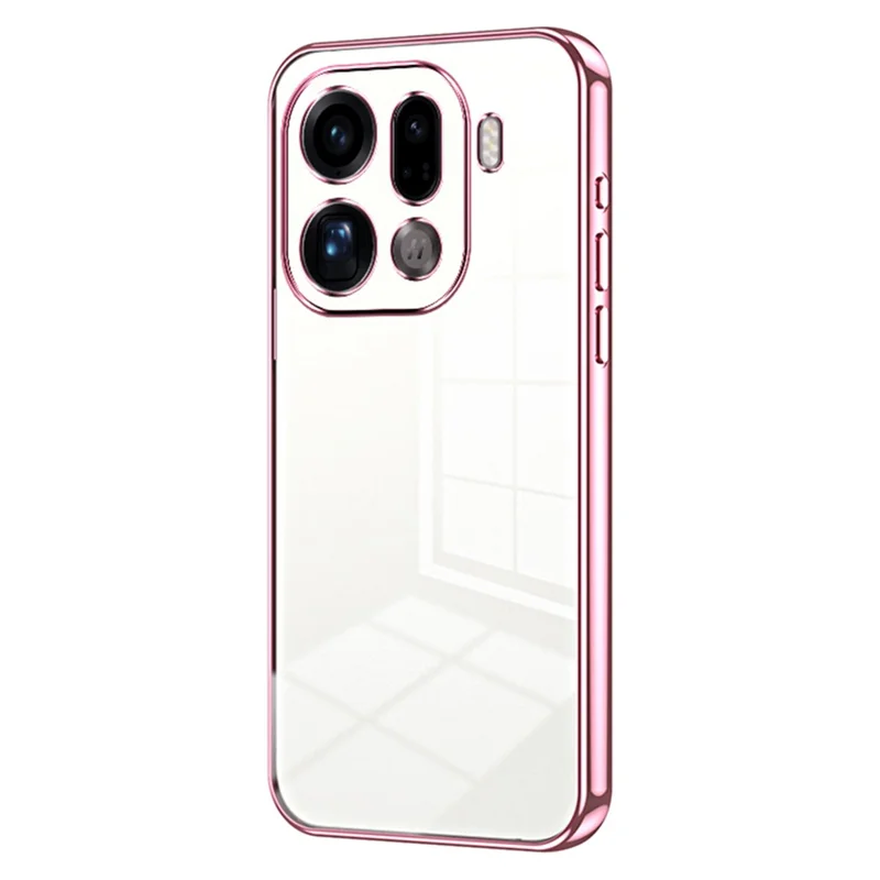 For Oppo Find X9 Pro 5G Case Electroplating Frame Soft TPU Phone Cover - Pink