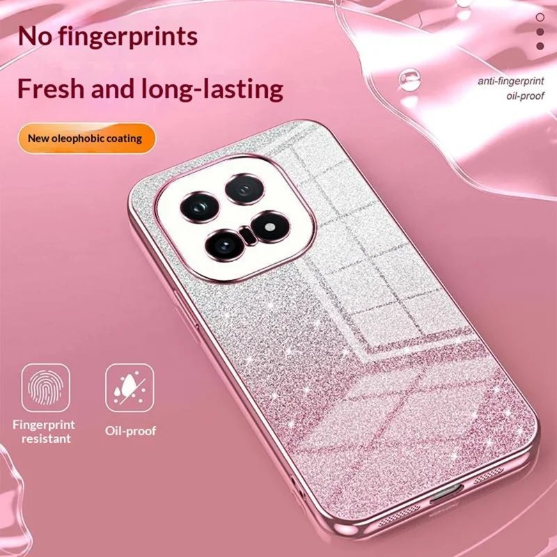 For vivo iQOO 15 5G Case Electroplating Gradient Glitter TPU Phone Cover - Pink