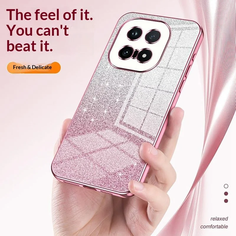For vivo iQOO 15 5G Case Electroplating Gradient Glitter TPU Phone Cover - Pink