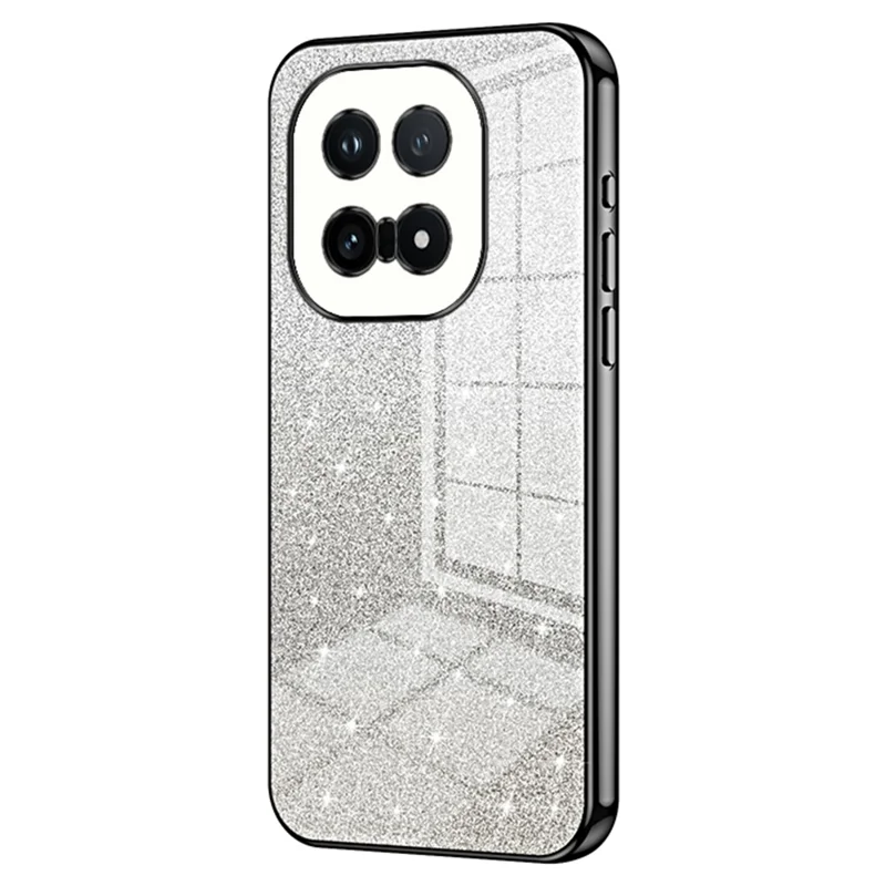 For vivo iQOO 15 5G Case Electroplating Gradient Glitter TPU Phone Cover - Black