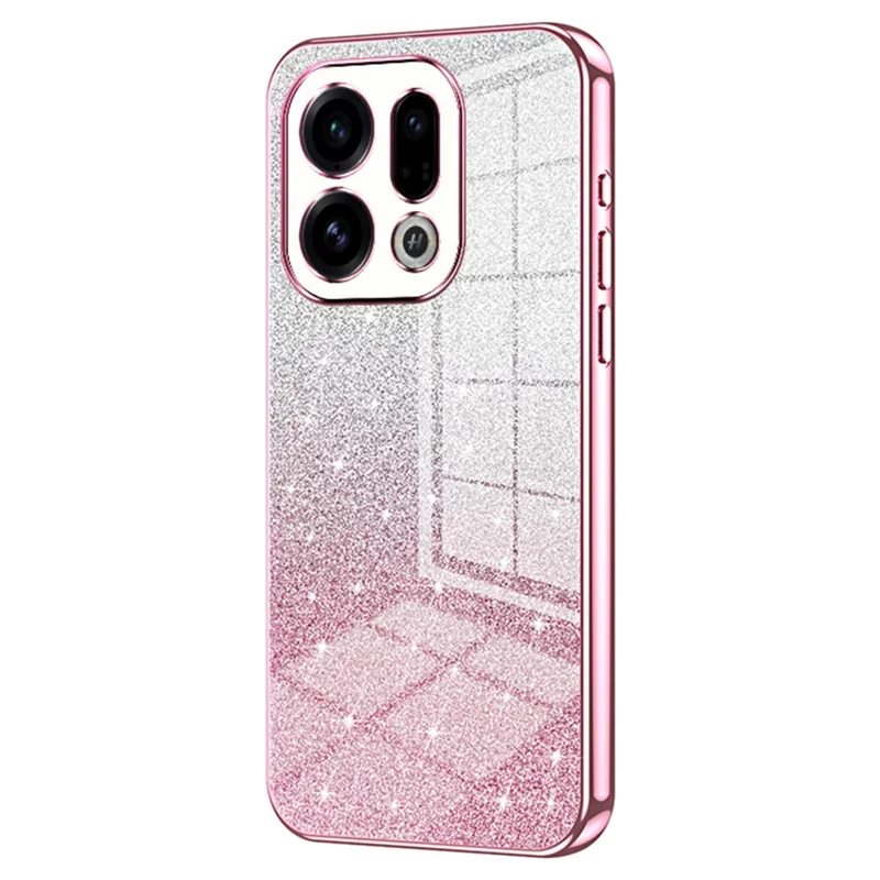 For Oppo Find X9 5G Case Electroplating Gradient Glitter TPU Phone Cover - Pink