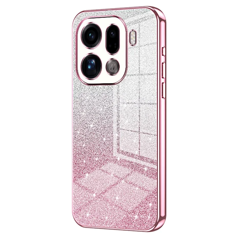 For Oppo Find X9 Pro 5G Case Electroplating Gradient Glitter TPU Phone Cover - Pink