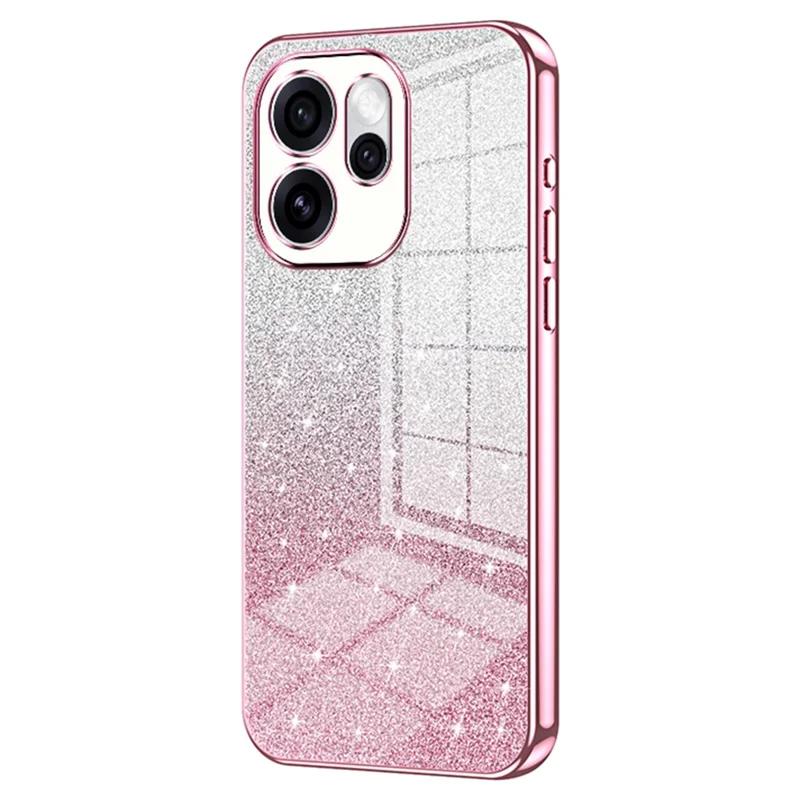 Phone Case For Oppo Reno15 Pro Max 5G (Global)  /  Reno15 Pro 5G (China) Electroplating Gradient Glitter TPU Phone Cover - Pink
