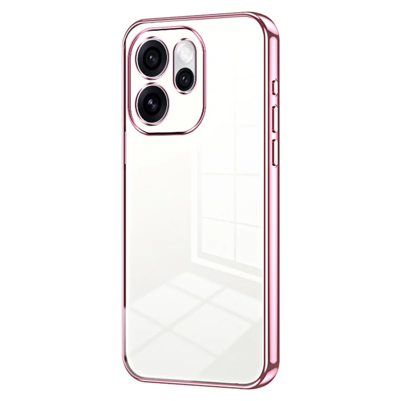 Phone Case For Oppo Reno15 Pro Max 5G (Global)  /  Reno15 Pro 5G (China) Electroplating Frame Soft TPU Phone Cover - Pink