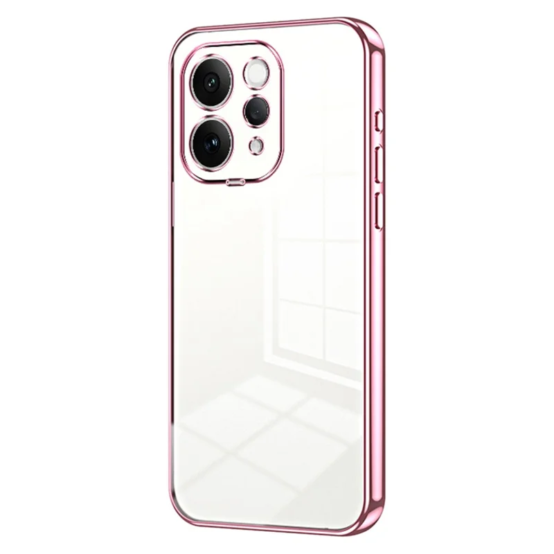 For vivo S50 5G Case Electroplating Frame Soft TPU Phone Cover - Pink
