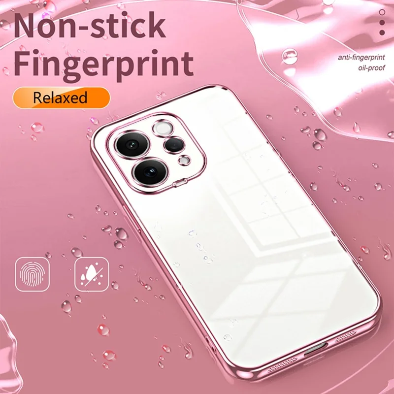 For vivo S50 5G Case Electroplating Frame Soft TPU Phone Cover - Pink