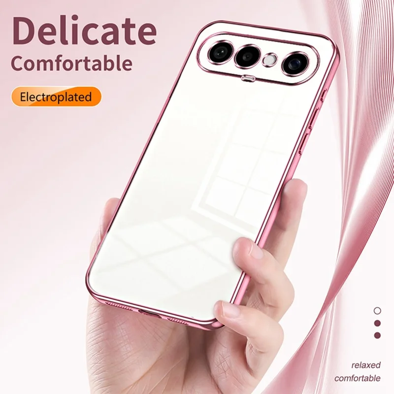 For vivo S50 Pro mini 5G Case Electroplating Frame Soft TPU Phone Cover - Pink