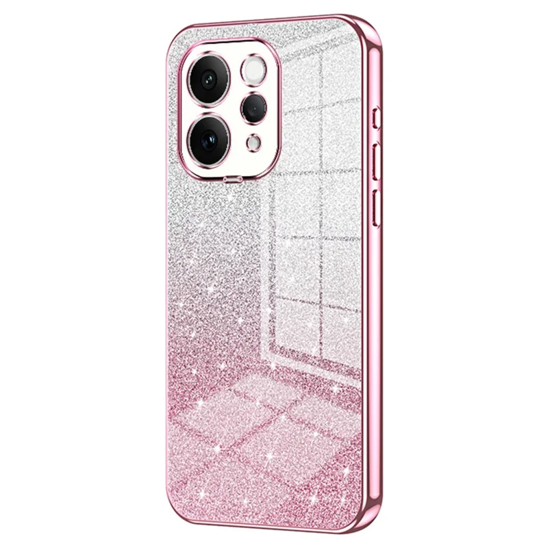 For vivo S50 5G Case Electroplating Gradient Glitter TPU Phone Cover - Pink